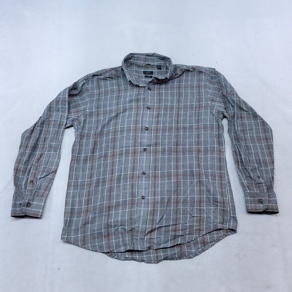 Arrow Tartan Flannel Casual Button Up Shirt Mens Size Large L Gray - Picture 2 of 7
